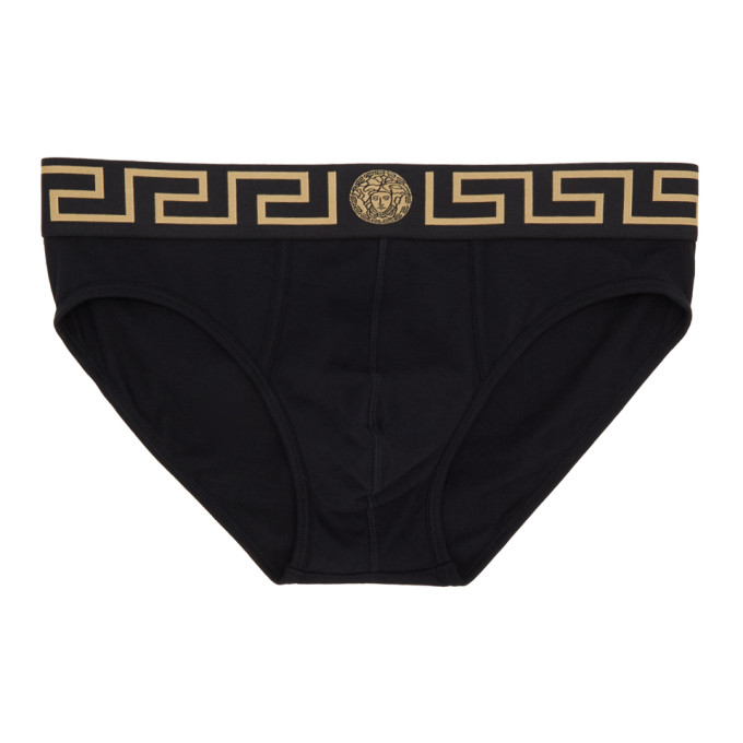 Versace Underwear Black Medusa Briefs