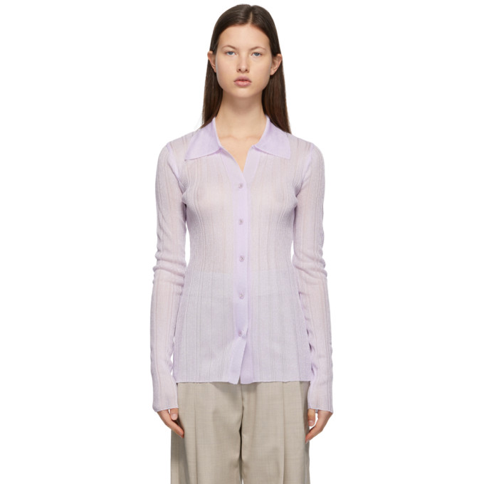 LOW CLASSIC Purple Slim Sparkling Shirt