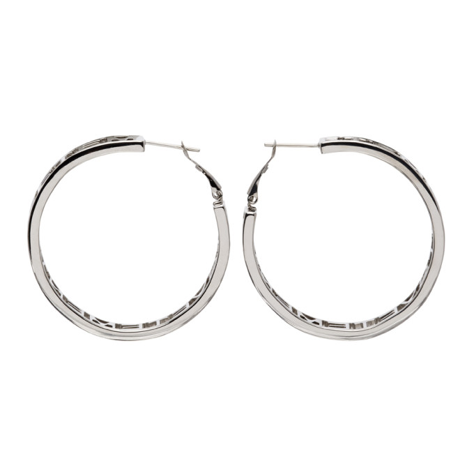 VETEMENTS Silver Logo Hoop Earrings