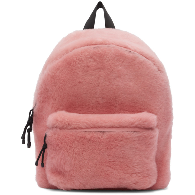 VETEMENTS Pink Shearling Backpack