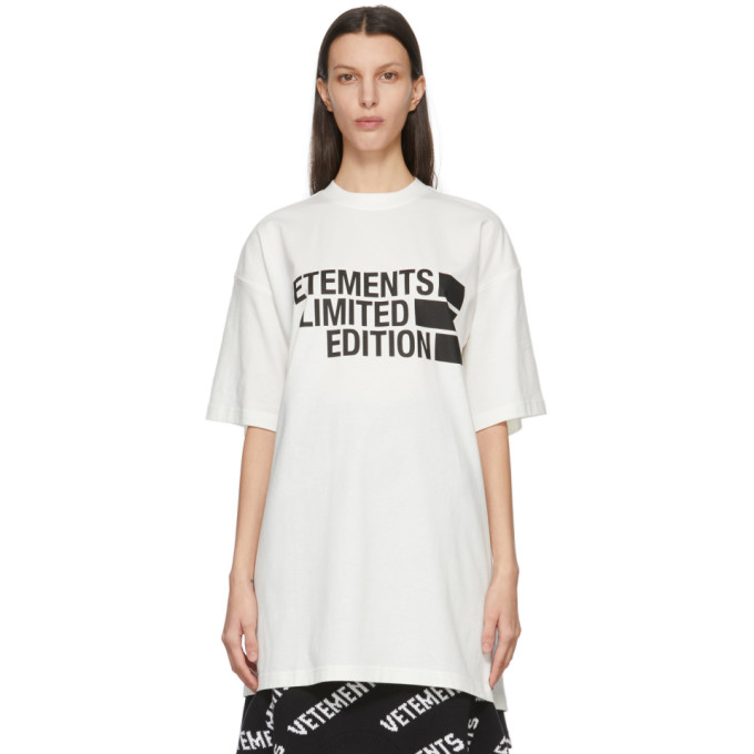 VETEMENTS White Limited Edition Big Logo T-Shirt