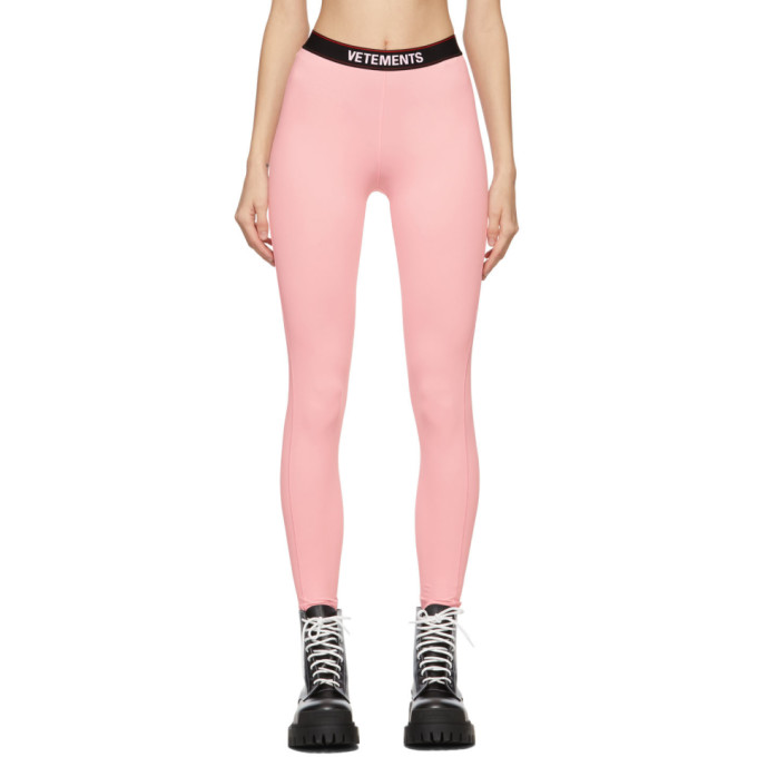 VETEMENTS Pink Logo Leggings