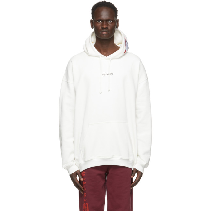 VETEMENTS White Logo Patch Hoodie