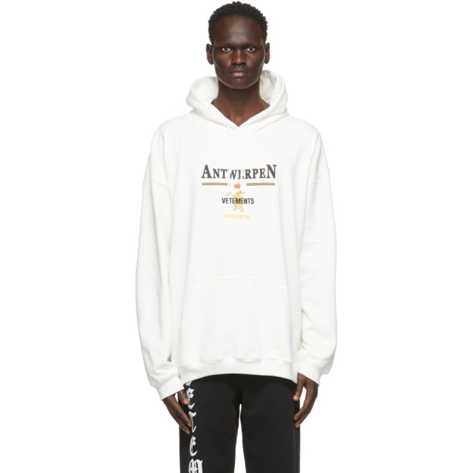 VETEMENTS White Antwerpen Hoodie