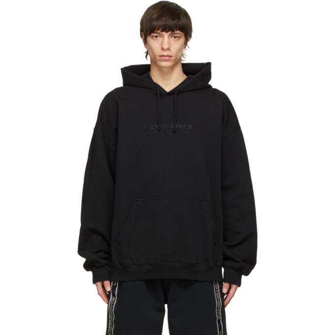 VETEMENTS Black Haute Couture Logo Hoodie