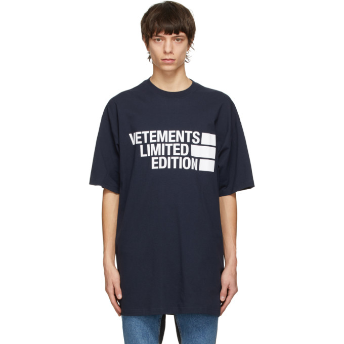 VETEMENTS Navy Limited Editon Logo T-Shirt