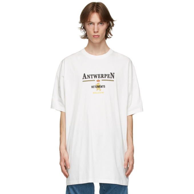 VETEMENTS White Oversized Antwerpen T-Shirt