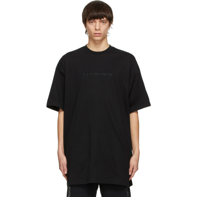 VETEMENTS Black Haute Couture Logo T-Shirt