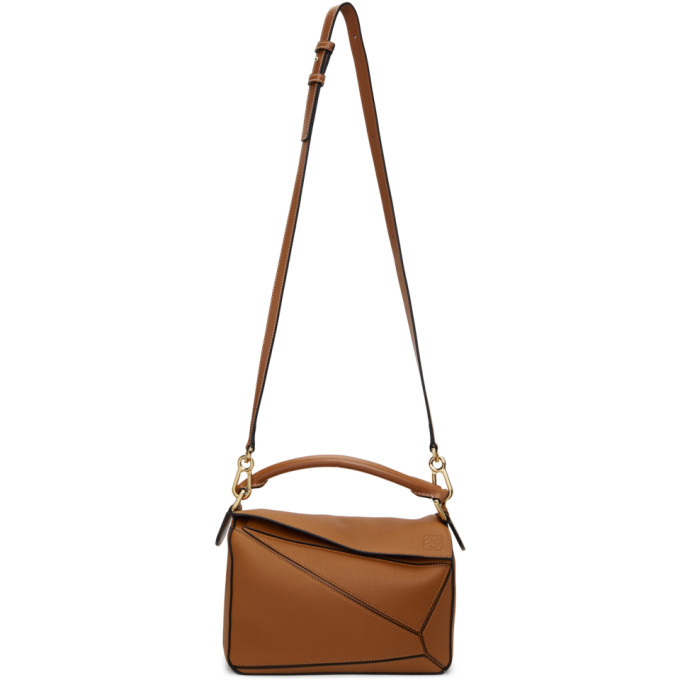 Loewe Tan Grained Small Puzzle Bag