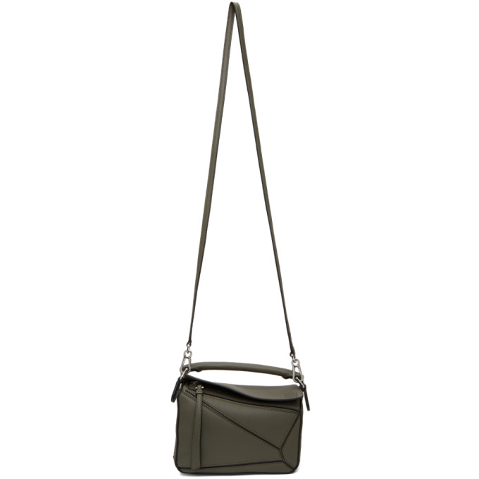 LOEWE KHAKI MINI PUZZLE BAG