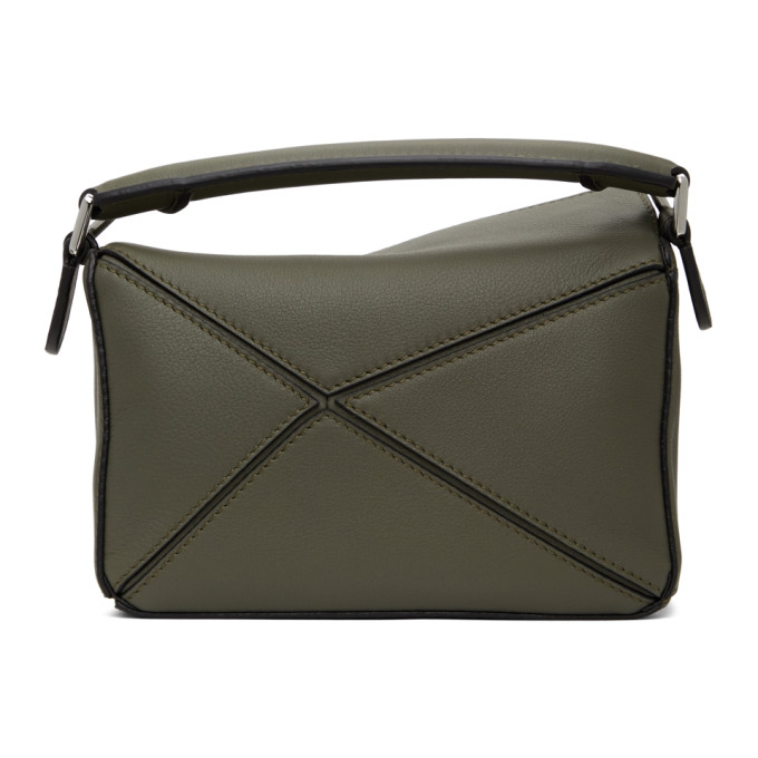 LOEWE KHAKI MINI PUZZLE BAG