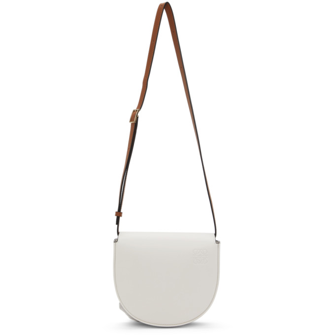 Loewe Heel Bi-colour Leather Cross-body Bag In White