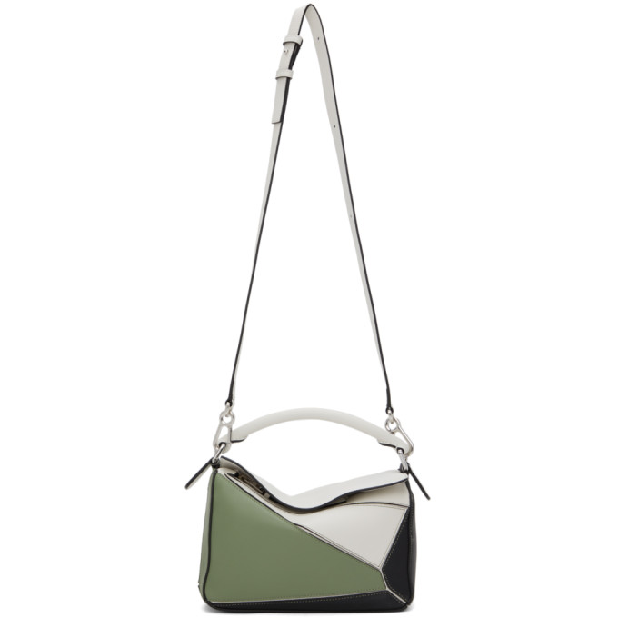 LOEWE WHITE & BLACK SMALL PUZZLE BAG