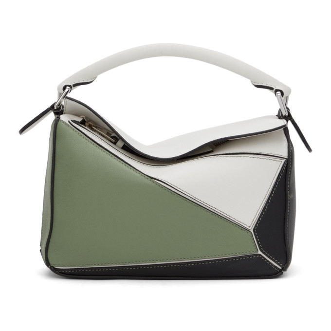LOEWE WHITE & BLACK SMALL PUZZLE BAG