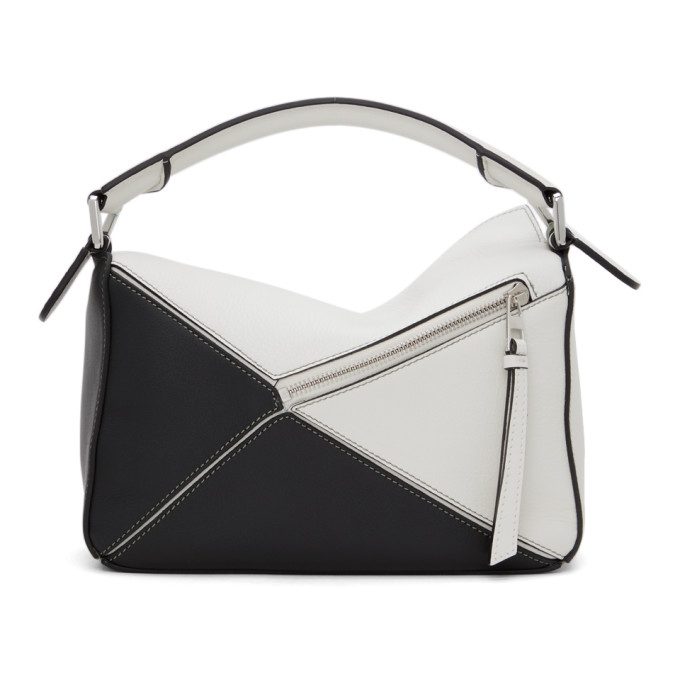 LOEWE WHITE & BLACK SMALL PUZZLE BAG