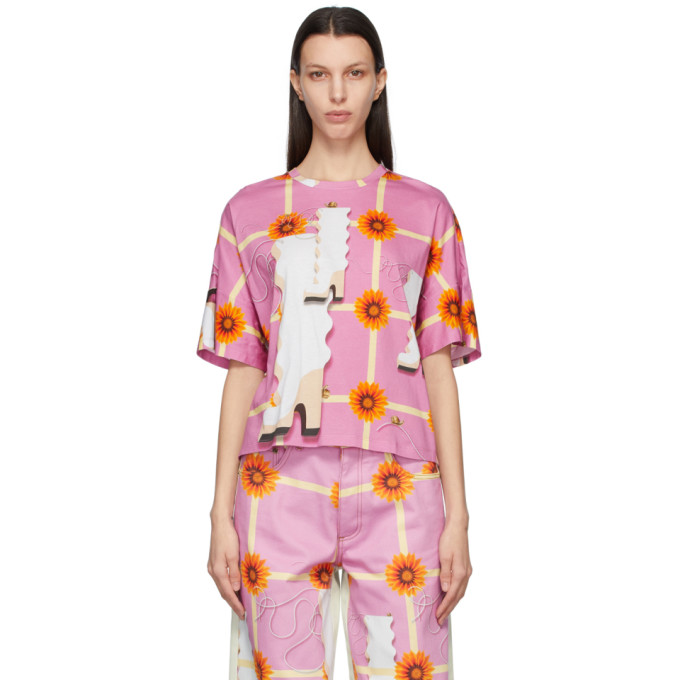 LOEWE PINK ANTHEA HAMILTON EDITION FLORAL T-SHIRT