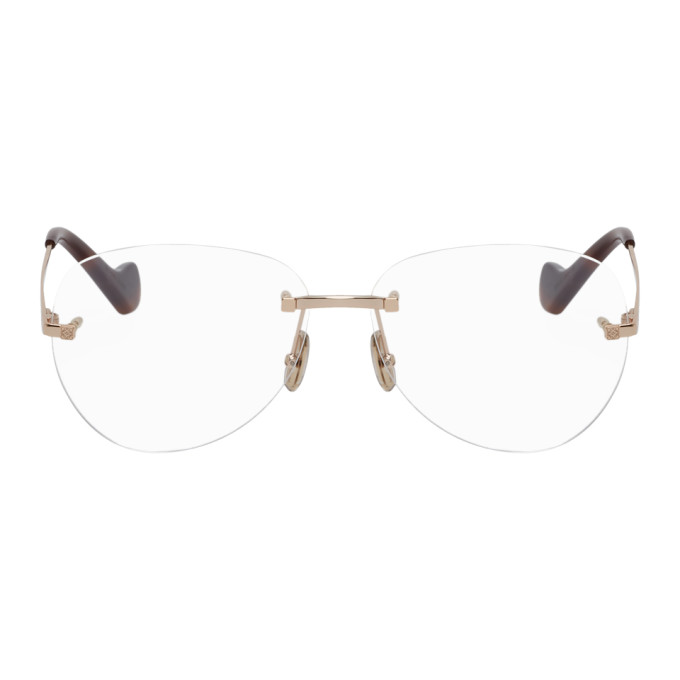 Loewe Rose Gold and Tortoiseshell Round Glasses