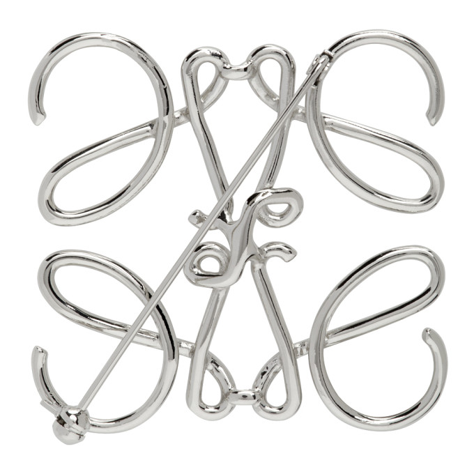 Loewe Silver Anagram Brooch