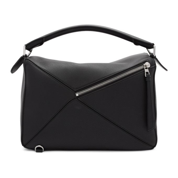 LOEWE BLACK LARGE PUZZLE BAG