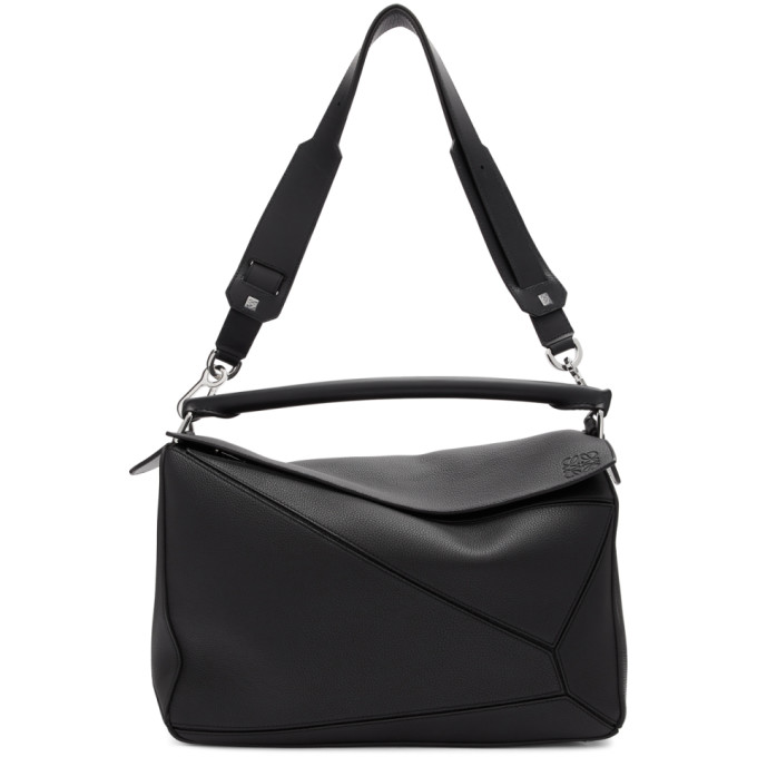 LOEWE BLACK LARGE PUZZLE BAG