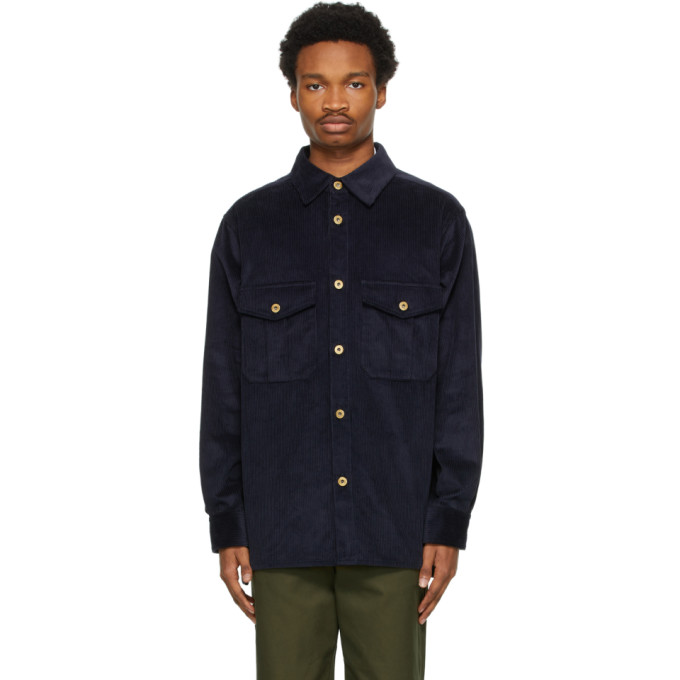 LOEWE NAVY CORDUROY SHIRT JACKET