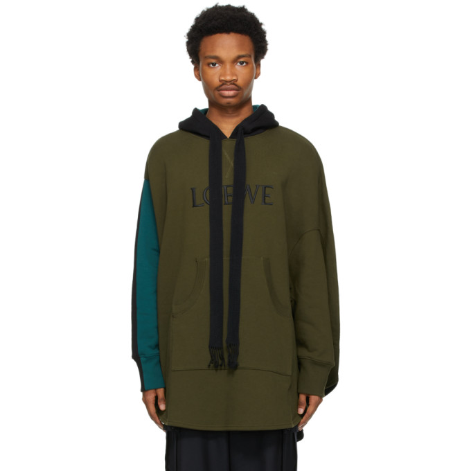 LOEWE KHAKI & BLACK OVERSIZED CIRCLE HOODIE