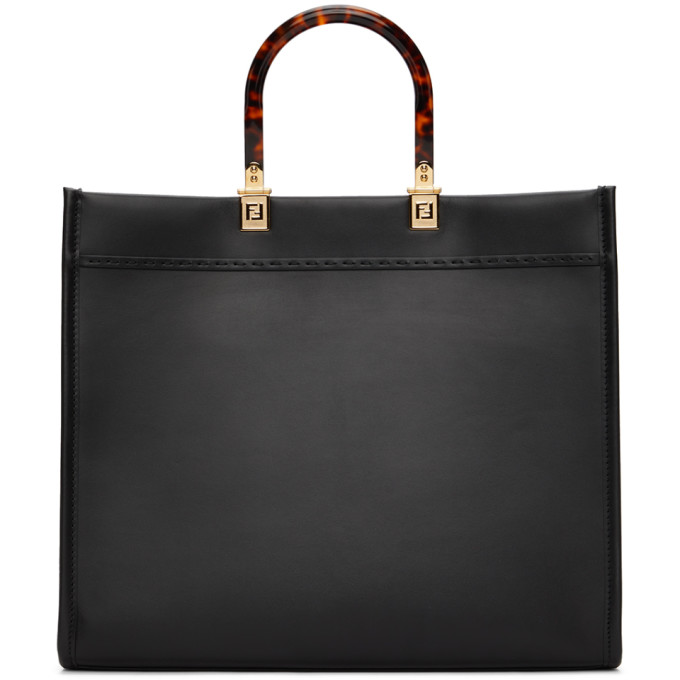 FENDI BLACK MEDIUM SUNSHINE TOTE