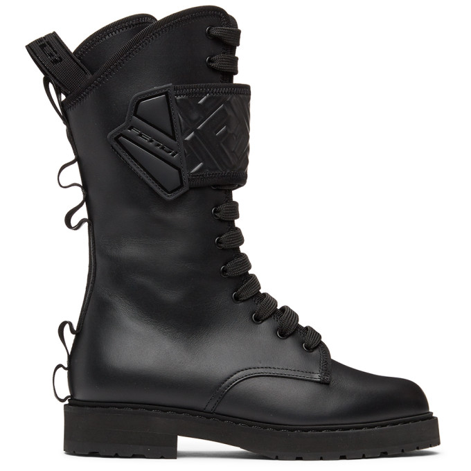 Fendi Black Forever Fendi Rockoko Biker Boots