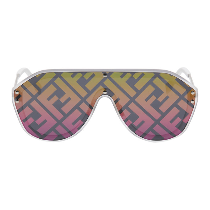 Fendi Ruthenium Shield Mirror Sunglasses for sale online