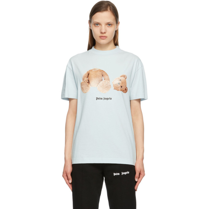 Palm Angels Blue Pa Bear T-shirt In 