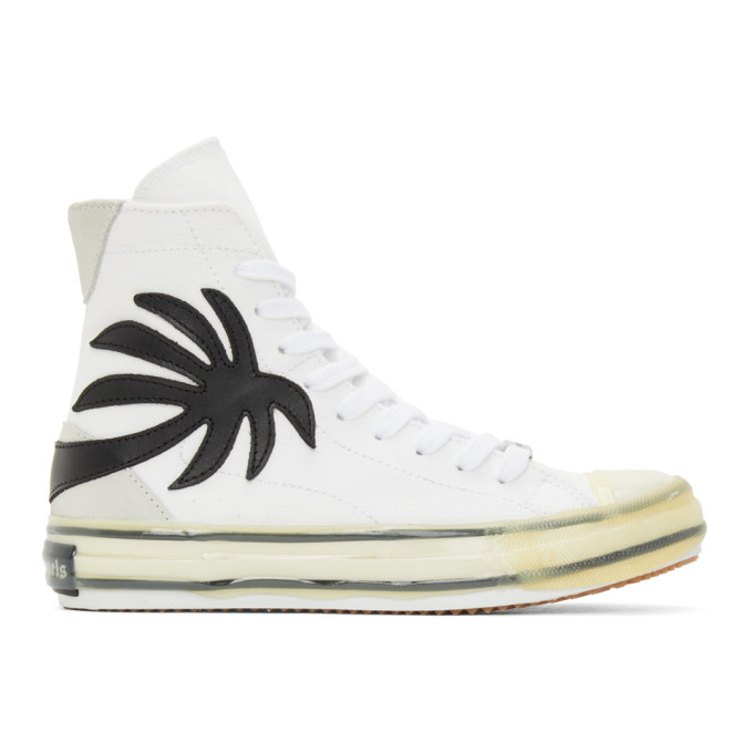 Palm Angels White Vulcanized Palm Sneakers