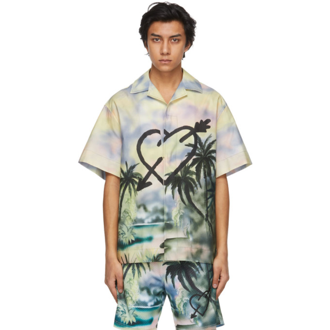 PALM ANGELS MULTICOLOR PARADISE BOWLING SHIRT