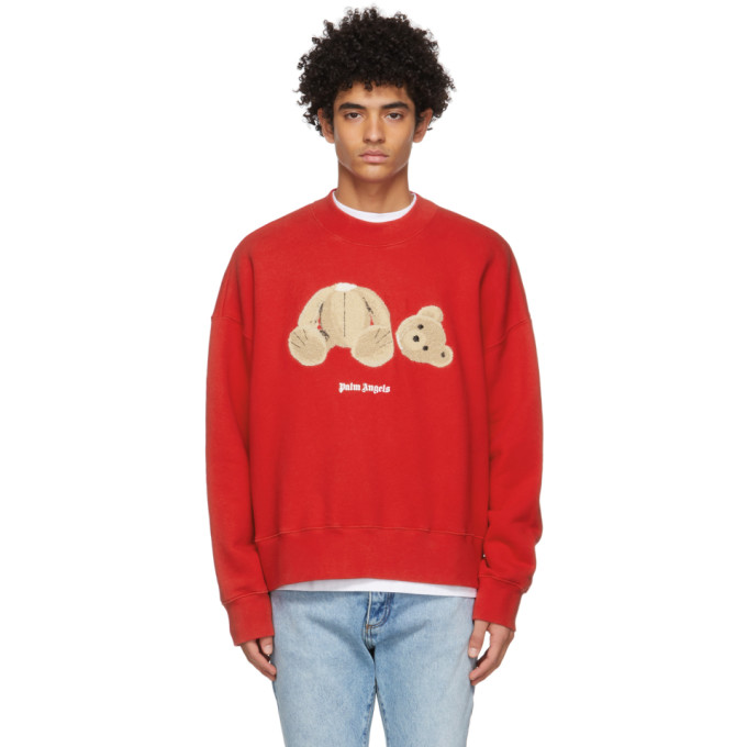 Click to view more detailed imagery on our partner's website Palm Angels Kill The Bear Sweatshirt In Red Brown