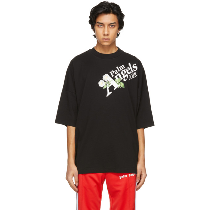Palm Angels Black Daisy Logo 