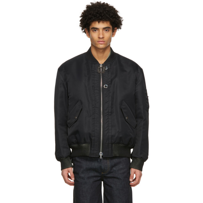 Wooyoungmi Black Double Layer MA-1 Bomber Jacket