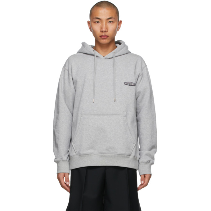 Wooyoungmi Grey Embroidered Logo Hoodie