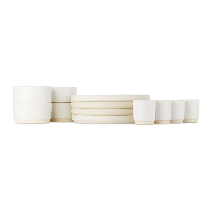 FRAMA White Otto Stoneware Dinner Set