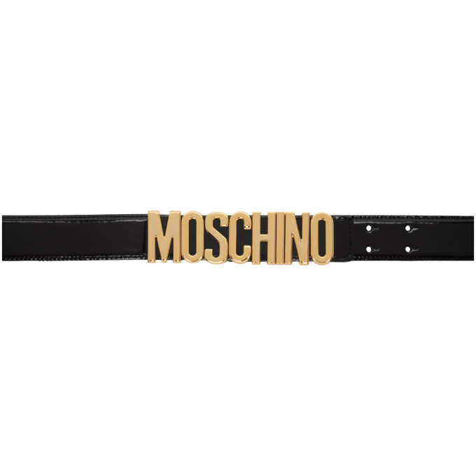 Moschino Black Classic Logo Belt