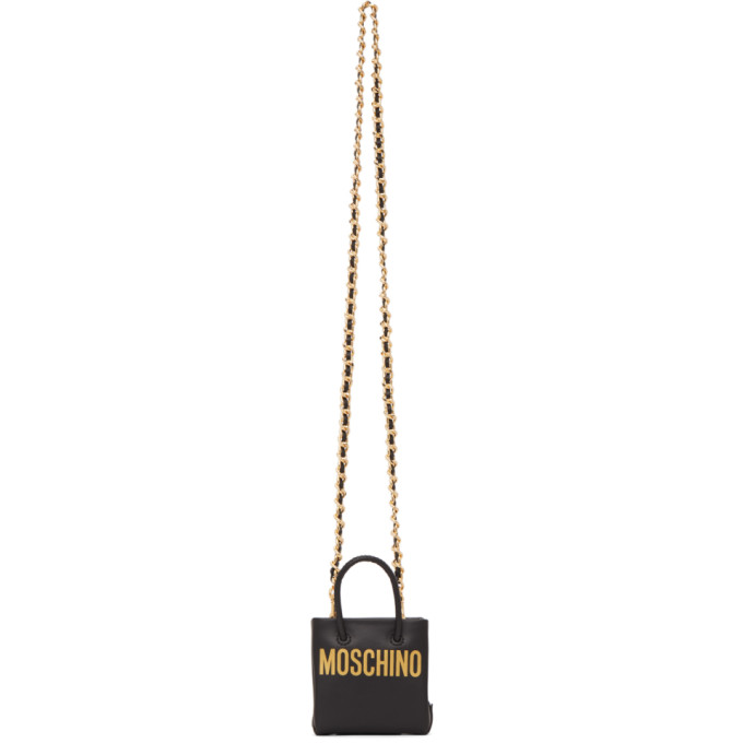 Moschino Black Micro Chain Shopper Bag