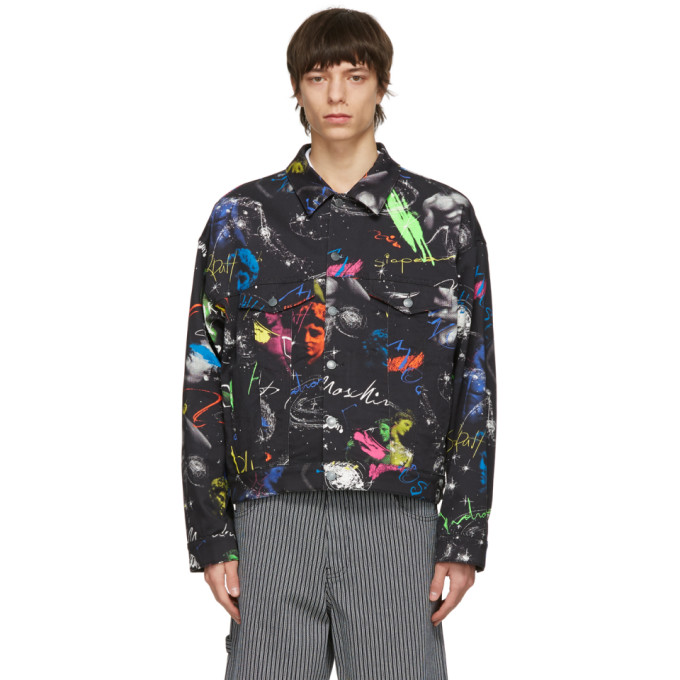 Moschino Moschino Black Bull Logo Galaxy Jacket