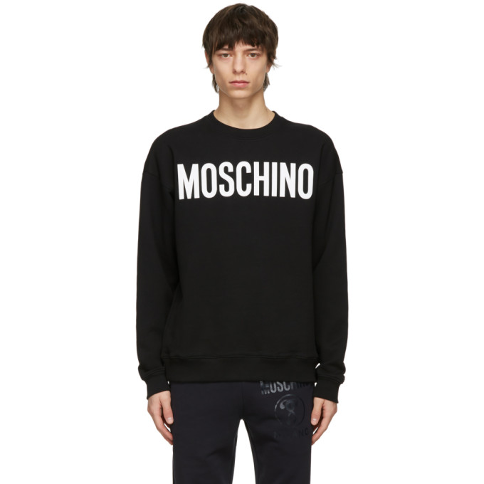 Moschino Black Cotton Logo Sweatshirt