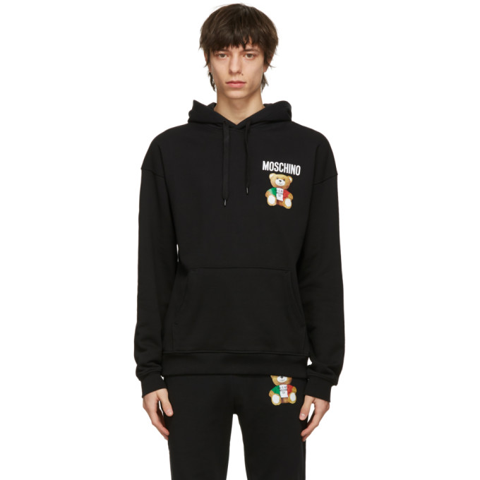 Moschino Black Toy Italian Teddy Bear Hoodie