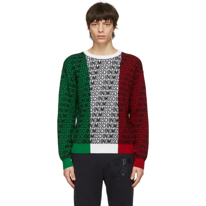 Moschino Multicolor Wool Fantasy Print Sweater