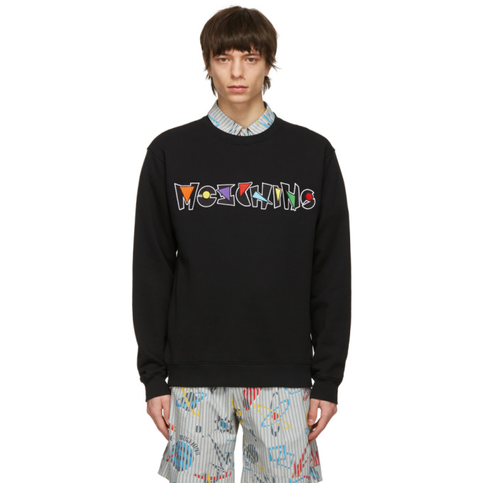 Moschino Black Geometric Logo Sweatshirt