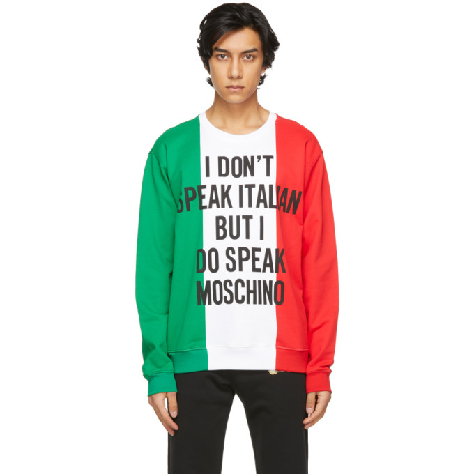 Moschino Multicolor Italian Slogan Sweatshirt