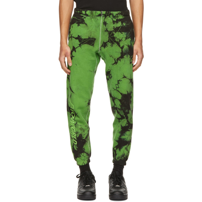 Psychworld Green and Black Tie-Dye Logo Lounge Pants