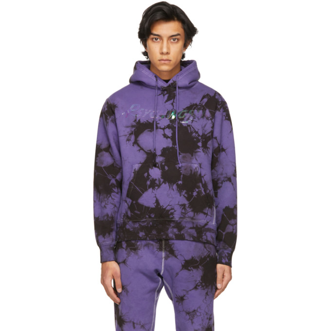 Psychworld Purple and Black Tie-Dye Logo Hoodie