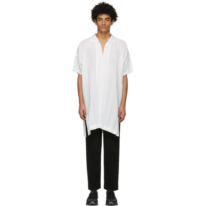 Homme Plisse Issey Miyake White Edge Short Sleeve Shirt