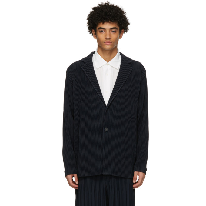 Homme Plisse Issey Miyake Navy Basics Blazer