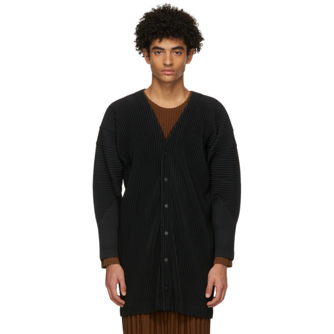 Homme Plisse Issey Miyake Black Monthly Colors October Long Cardigan